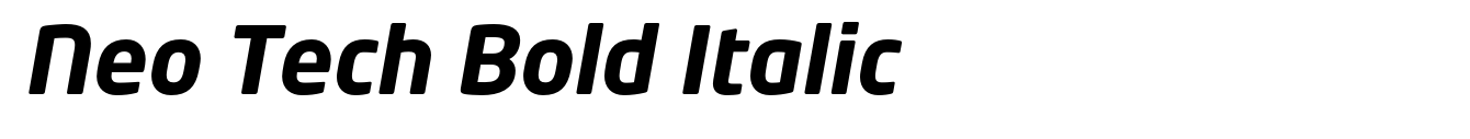 Neo Tech Bold Italic